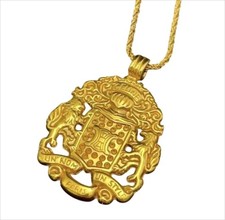 CELINE Necklace Lion Shield Motif Triomphe Go...