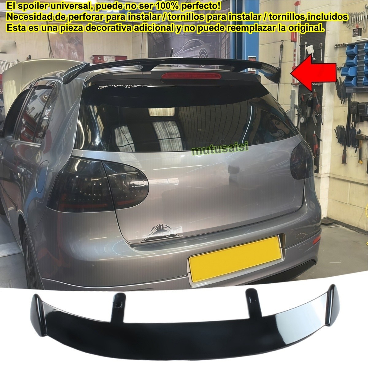 Spoiler de toit VW Golf V en finition brute rigide pour hayon arrière