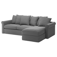 L Shaped Dark grey Sofa-bed IKEA GRONLID Large 3-4 Seater with storage