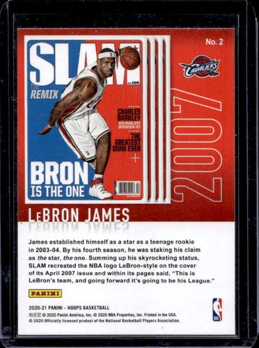 2020-21 Panini Hoops Winter LeBron James Slam Holo #2 Cavaliers - Picture 2 of 2