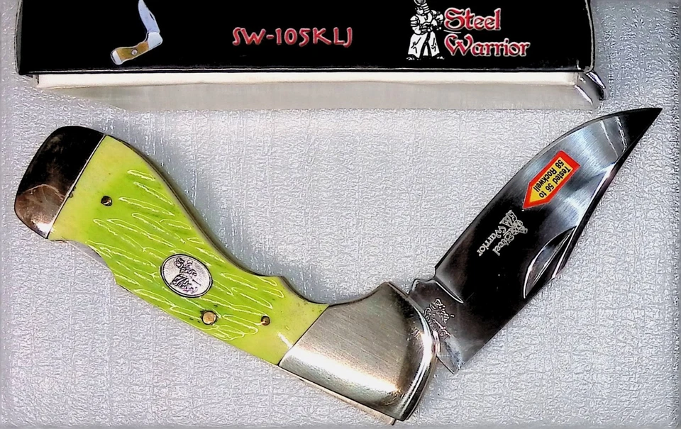 STEEL WARRIOR By FC, CHOCTAW SW-105KLJ, lime green bone handle - Image 2 of 2