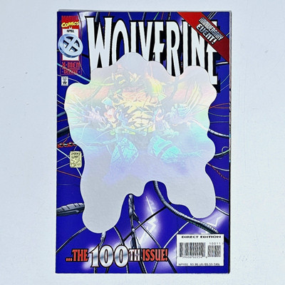  1996 Marvel X-MEN DELUXE Comic WOLVERINE #100 3D Holo Foil Cover us Z1 1st Ed.