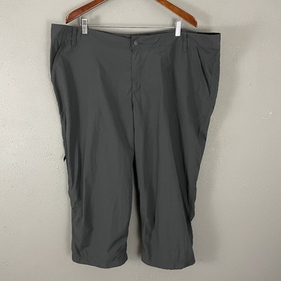 Columbia Hiking Capri Pants Womens 24W Gray Camp Casual Lightweight Gorpcore