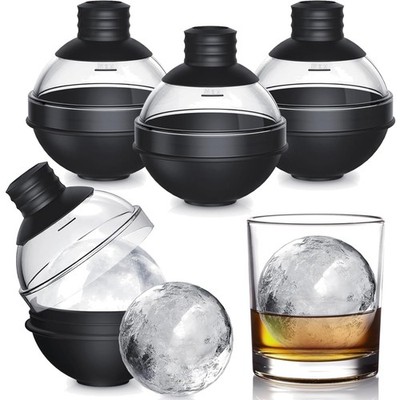 Eiskugel Form Groß für Whiskey, 4 XXL 6 cm Eiswürfel Ball, Eiswürfelform mit ...