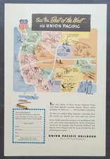 1948 Union Pacific See The Best of the West Vintage Print Ad Railroads Trains
