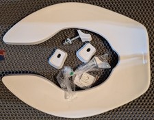 Flip-up style seniors 2" raised toilet seat elongated 18.5" open box w hardware