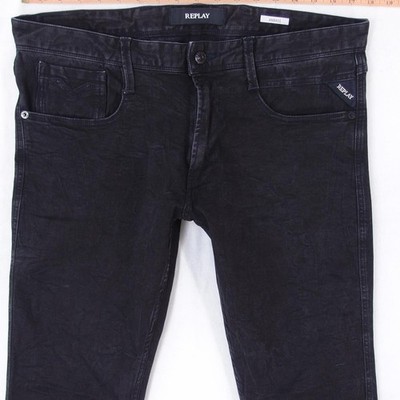 Mens Replay M914 ANBASS Stretch Slim Tapered Grey Jeans W34 L32