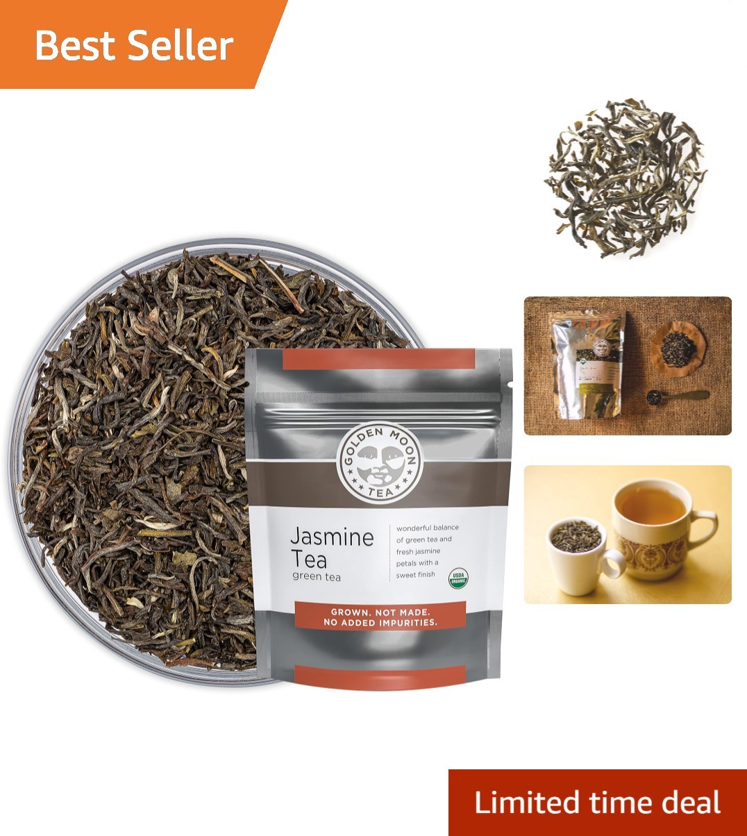 - 8 Oz Organic Loose Leaves, Aids Digestion Elegantly