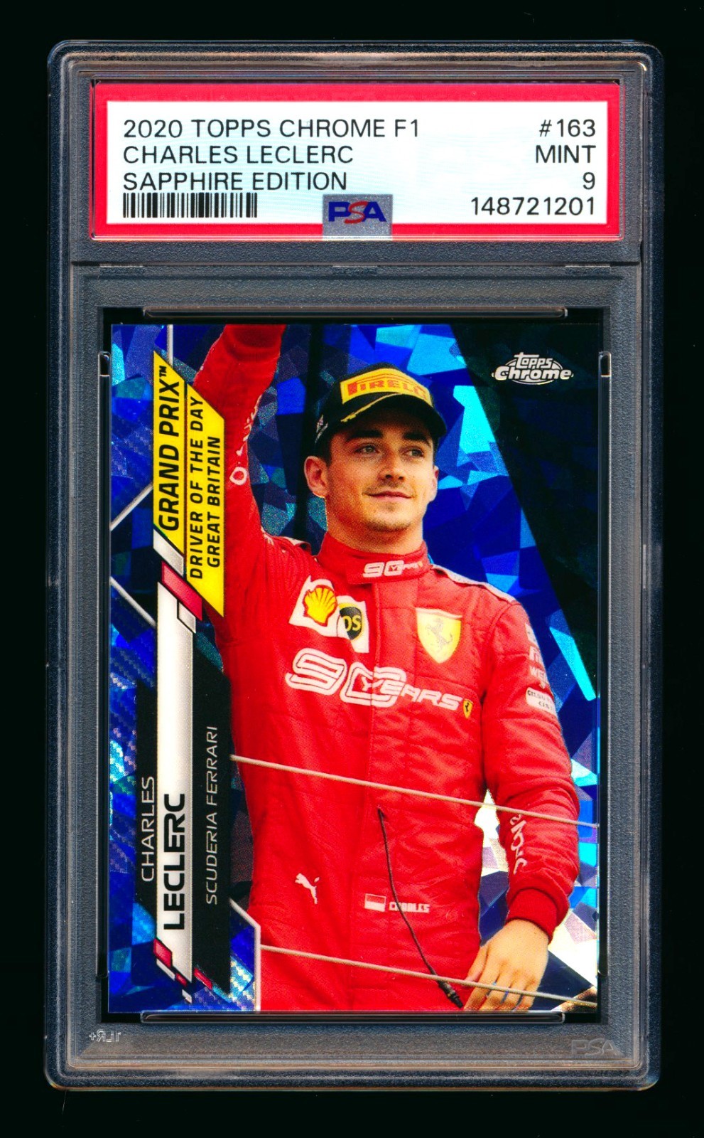 CHARLES LECLERC FERRARI 2020 Topps Chrome F1 SAPPHIRE EDT. #163 PSA 9 Mint🔴⭐️🏁
