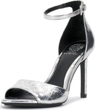 Vince Camuto Women's Aliza Ankle Strap High Heel Sandal, Silver, 8