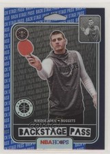 2019-20 Panini NBA Hoops Premium Stock Back Stage Pass Blue Nikola Jokic #4 02u3