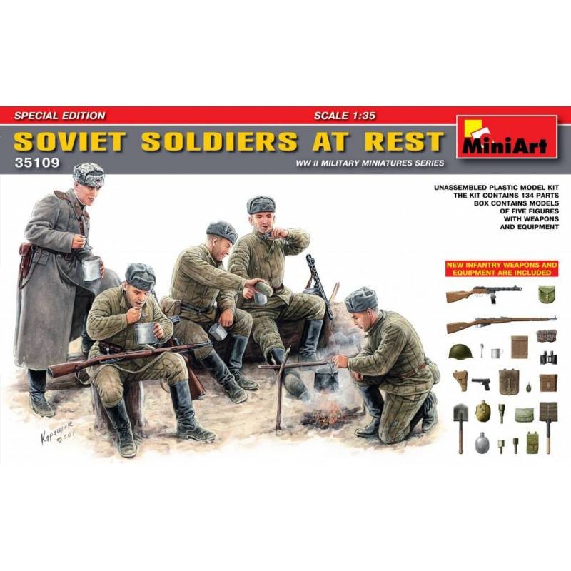 Soviet Soldati At Rest Special Editionfigurines MiniArt 1/35