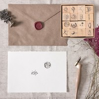 16Pcs Zartes Holz -Scrapbook Seal Diy Handkonto Handbuch Stempel FüR Diy