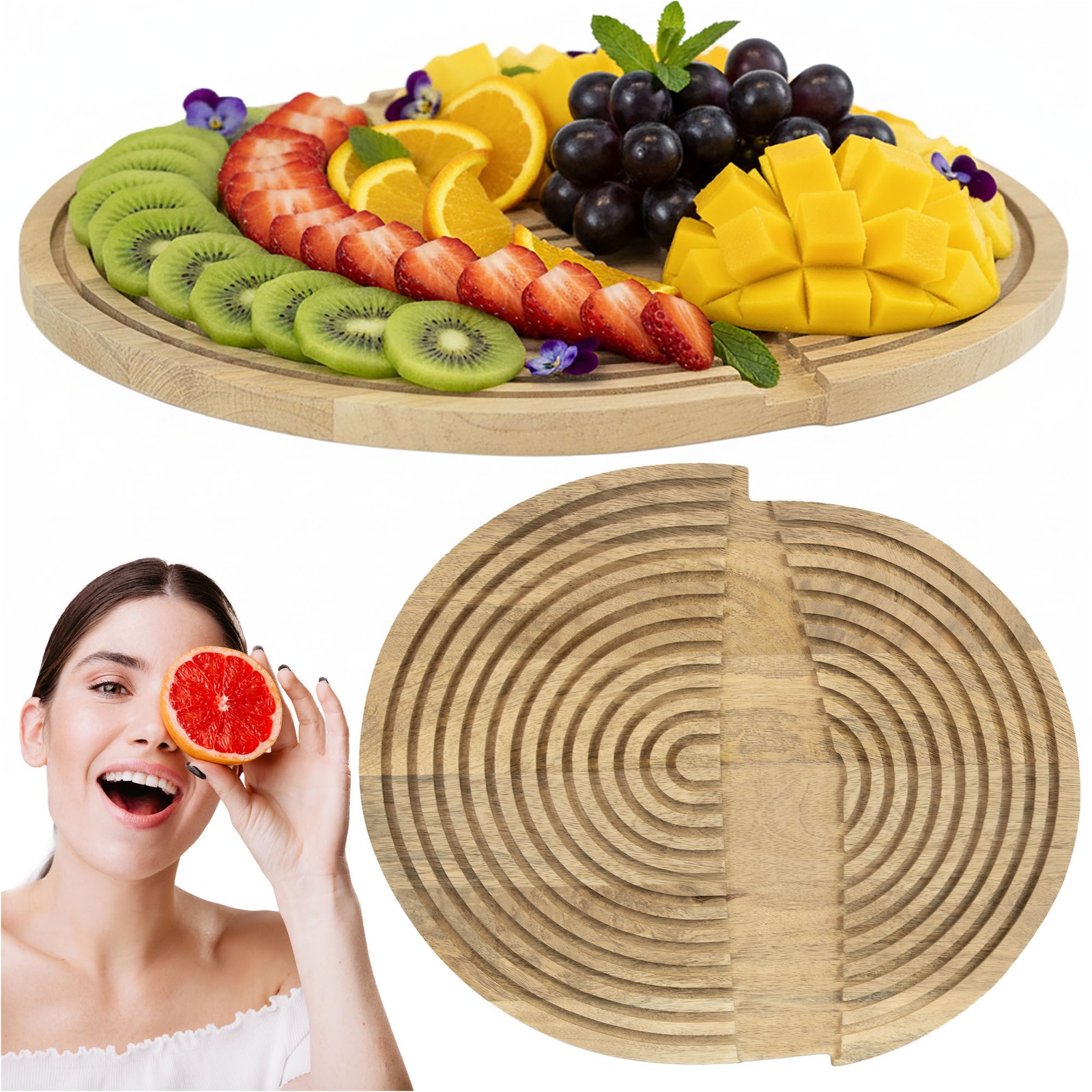 Tagliere da portata tagliere per pizza 41 x 34 tagliere in legno grande tagli...