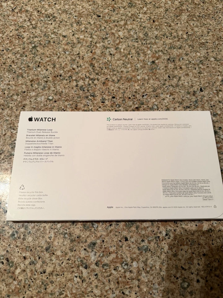 Apple Watch Ultra Titanium Milanese Loop 49mm Genuine OEM Black Size S - Image 2 of 4