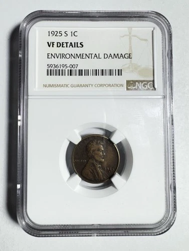 1925 S Lincoln Wheat Cent NGC VF Details