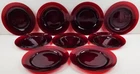 9 Anchor Hocking Royal Ruby Luncheon Plate Set Vintage Red Dining Dish Retro Lot