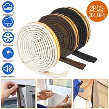 66FT Door Weather Stripping Rubber Foam Tape Roll Self-Stick Window Seal Strip