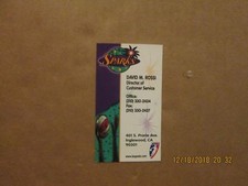 WNBA Los Angeles Sparks Vintage David M.Rossi Team Logo Basketball Business Card