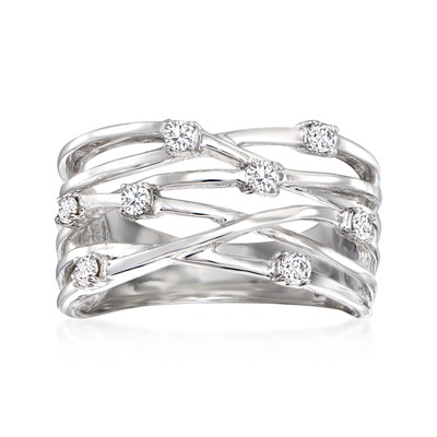 Ross-Simons 0.25 ct. t.w. Diamond Highway Ring in Sterling Silver