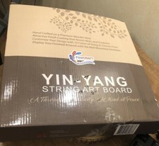 String Art Kit Pre-Nailed Wooden Base with Semi gloss YingYang Flowcraft