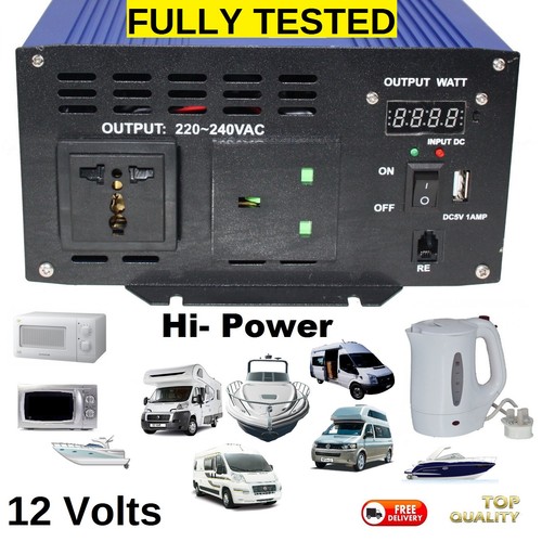 12 VOLT 240v TOP QUALITY INVERTER FOR MICROWAVE FOR BOAT SELF BUILD