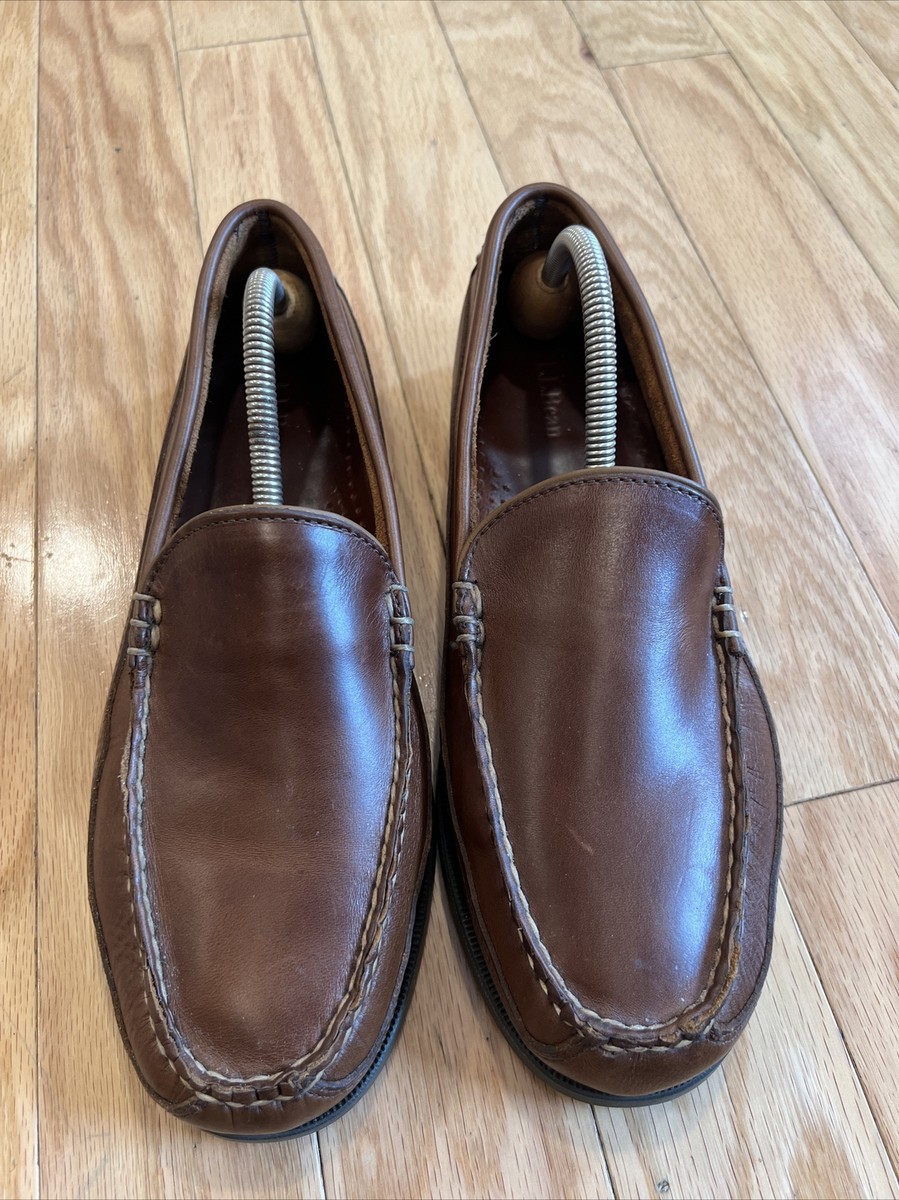 New L.L. Bean Brown and Red Men\'s Slip-On Loafers size 10M LL Bean Leather Penny Loafers Mens 8.5 D Burgundy Cordovan  main image 3