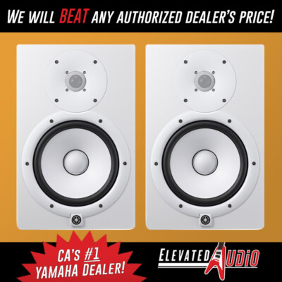 Powered Studio Hs8 White Pair Yamaha HS8 8-Inch Powered Studio