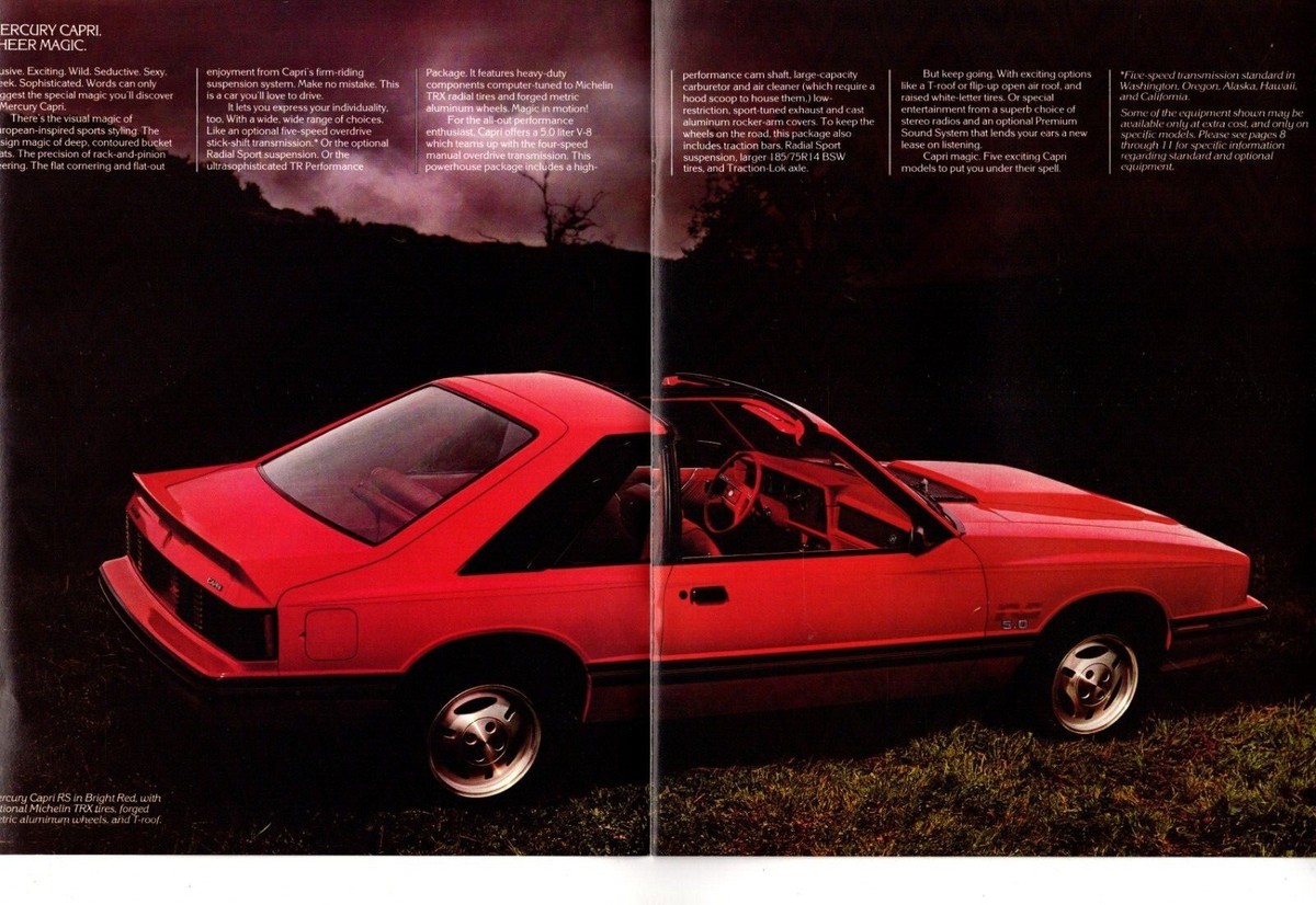 1982 Mercury CAPRI Brochure / Catalog with Color Chart: BLACK