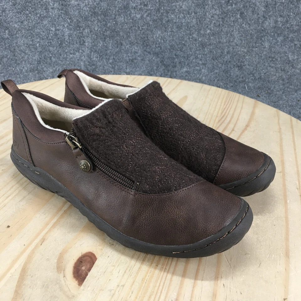 Jbu Shoes Womens 8.5 M Elodie Brown Slip On Side Zip Low Top Round Toe Casual - Image 3 of 4