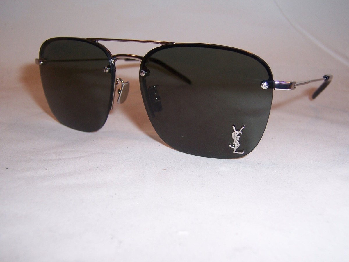 NEW SAINT LAURENT SUNGLASSES SL 309M 002 SILVER/GRAY 57MM 