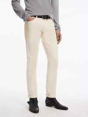 NWT $558 John Varvatos JV-704 French Terry Tapered Jeans In White Size:32