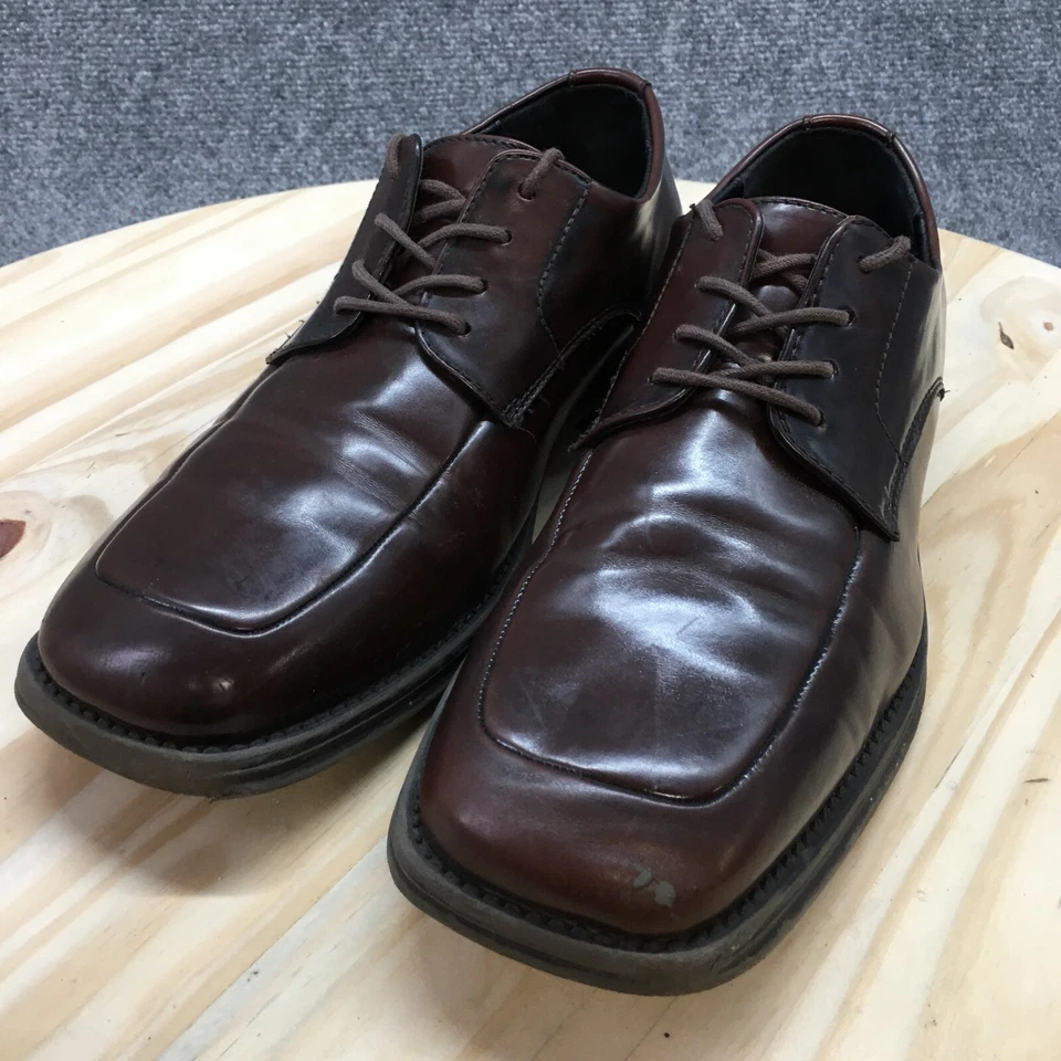 Zapatos de vestir Kenneth Cole Reaction para hombre 8,5 M simplicidad Oxford marrón imitación cuero Foto 3 de 4