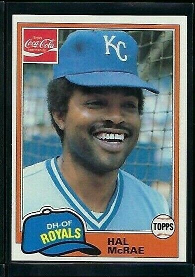 1981 Topps Coca-Cola #5 - Hal McRae - Kansas City Royals - Ex. Cond
