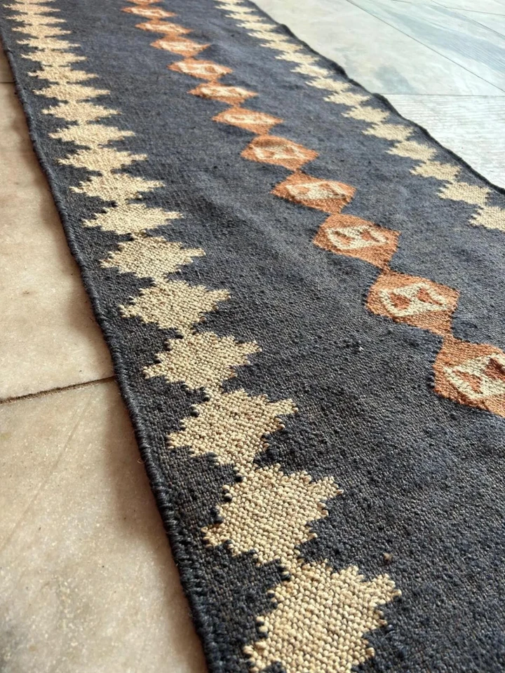 Vintage Kilim Rug aztec kilim Runner Wool Jute Rug Southwestern Stair kilim rug - Image 2 of 4