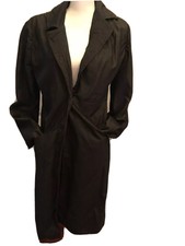 Bas France Woman’s Trench Coat Jacket Size 8 Gray Long Cool Stylish Jacket $150