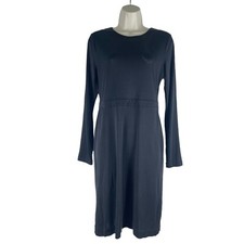 Tory Burch Silk Long Sleeve Sheath Dress Knee length Black Women Size S