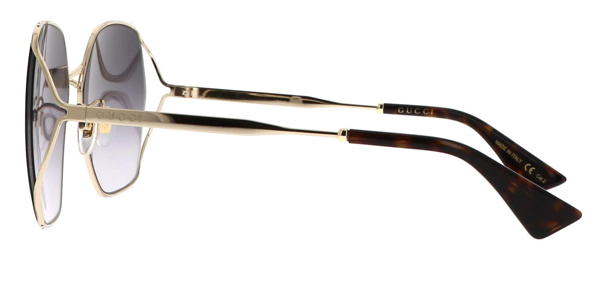 GUCCI GG0818SA 001 Gold Grey Gradient Square Women's