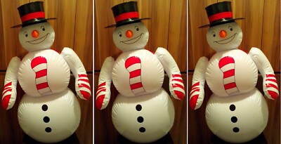 PROMO: 3er Set aufblasbarer Schneemann mit Hartschalenhut - NEU