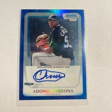 2011 Bowman Chrome Prospects Blue Refractor /150 Adonis Cardona #BCP96 Auto