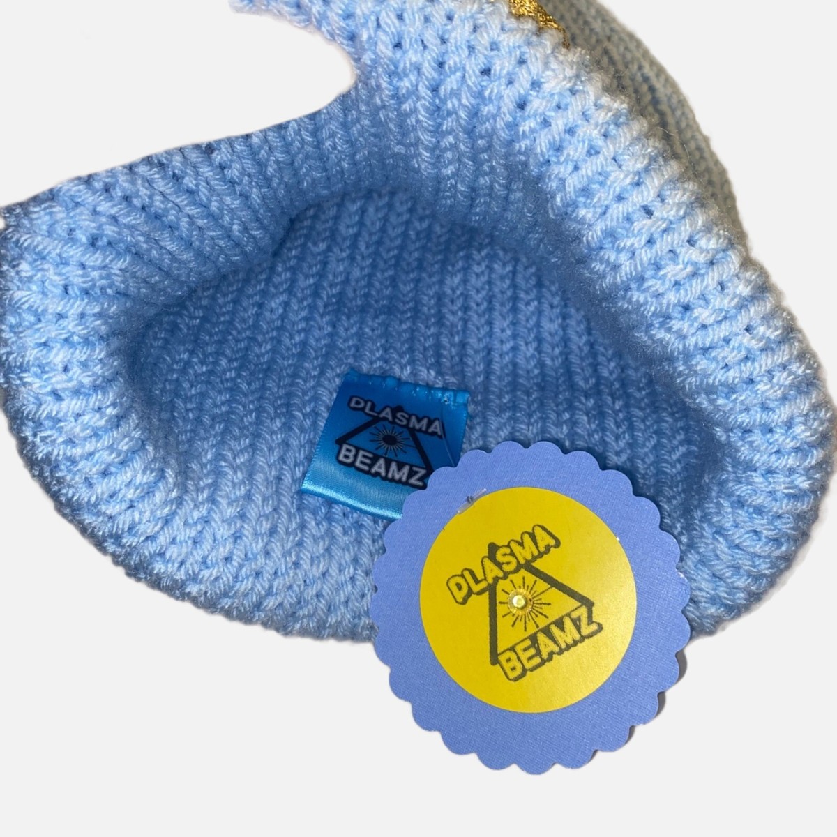 Plasma Beamz Hand Knitted Gold Skull Beanie Plasma Beamz Hand Knitted Gold Skull Beanie | eBay main image 3