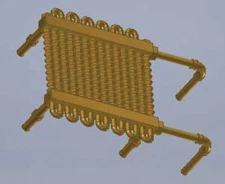 Cal Scale #683   F-Unit Roof Mount Radiator With Sideway Piping (Brass) HO