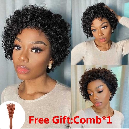 8 Inch Pixie Cut Wig Short Curly Human Hair Wigs Cheap 13x1 Lace Front Wig