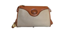 Dooney and Bourke Shoulder Bag Crossbody Cream  Brown Vintage Pebbled Leather