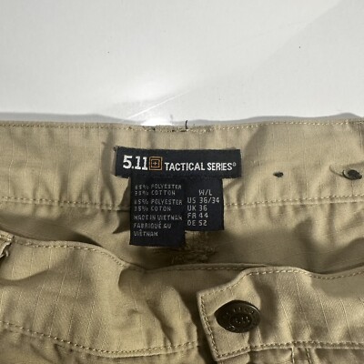 5.11 TAC-143 Men's Khaki Ripstop Cargo Utility Pants 36 x *34