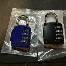 Combo Lock for Lockers, 4 Digit Combination Padlock, 2 Pack Pad Locks with Code