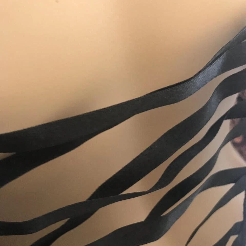 UNDERCOVER Abito vintage Y2K Victoria’s Secret nero pizzo tatuaggio nastro incrociato schiena slip taglia M