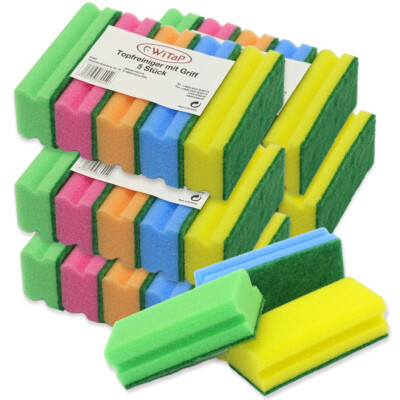 25 x Scheuerschwamm 150x70x45mm Reinigung Topfschwamm Küchenschwamm BUNT (5x5er)