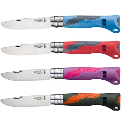 OPINEL Kinder Taschenmesser Outdoor Schnitz Klapp Messer Rund Signalpfeife Holz