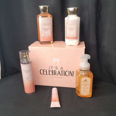 Bath & Body Works 2020 VIP 5 Pcs Gift Box Its A Celebration Champagne Toast New